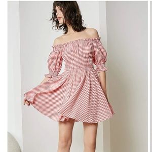 Off Shoulder Mini Dress in Blue